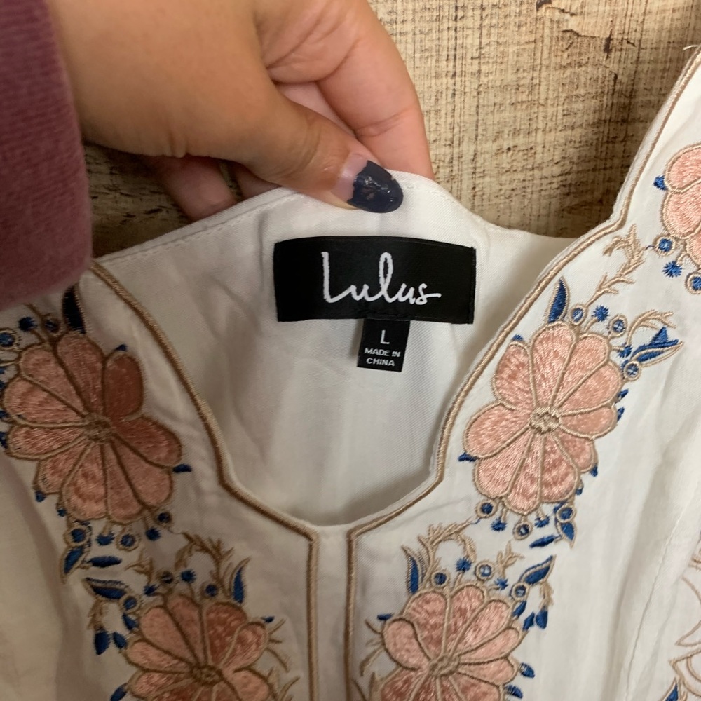 Lulus White Floral Embroidered Mini Dress - Picture 8 of 11